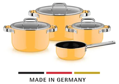 Produktbild von WMF Fusiontec Mineral Pro, Topf-Set, 4-teilig, Mango Yellow 3201114070 4000530759603