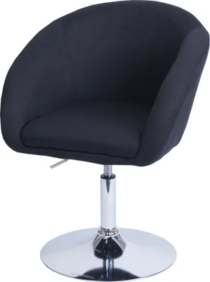 Produktbild von Esszimmerstuhl HWC-F19, Küchenstuhl Stuhl Drehstuhl Loungesessel, drehbar höhenverstellbar Stoff/Textil anthrazit