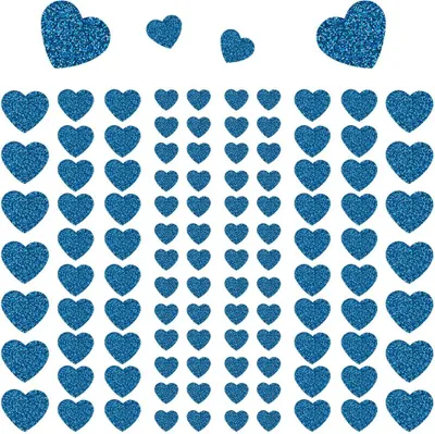 Produktbild von Oblique Unique 106 Herz Sticker Aufkleber Set Glitzer Scrapbooking Basteln - türkis