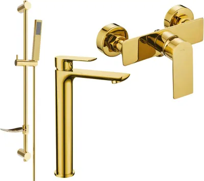 Produktbild von Mexen Alfa DF02 Brausegarnitur, Gold - 745714DF02-50