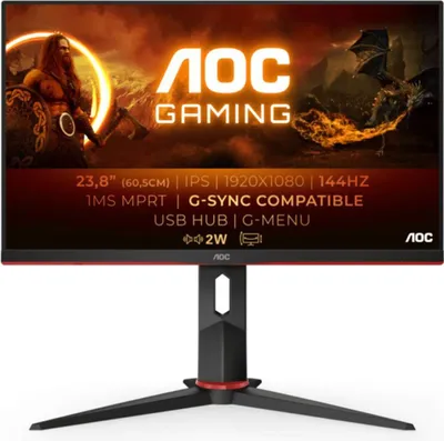 Produktbild von AOC G2 24G2U/BK Computerbildschirm 60,5 cm (23.8 Zoll) 1920 x 1080 Pixel Full HD LED Schwarz, Rot