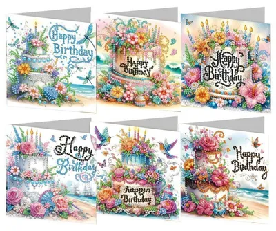 Image de Kit de cartes de vœux "Diamant Malerei" avec motifs floraux en strass, kit de loisirs créatifs pour les anniversaires, Noël et la fête des mères