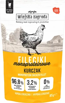 Obrázok produktu pre Wiejska Zagroda Fileciki Kurczak Mokré krmivo pre mačky (dospelé) 85 g