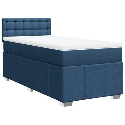 Produktbild von vidaXL Boxspringbett mit Matratze Blau 100x200 cm Stoff