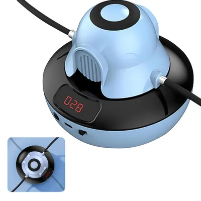 Produktbild von Springseile Maschine, Automatische Elektrische Seilspringmaschine, Springseil mit LED Display Zähler, 10 Speed-Lautsprecher Trainingszähler, Blau