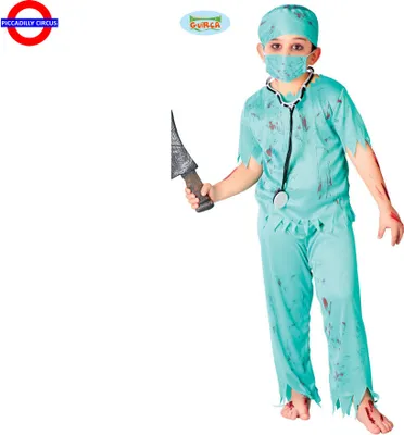 Produktbild von Zombie Arzt Halloween Kostüm Mit Maske Blutig Grusel Ärzte Thema Für Kinder Spuk Party Gruselige Verkleidung Chirurg Herr Doktor Arzt Zombie Orginelle Spaß, Größe: 140/146 Farbe: Blau