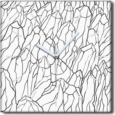 Produktbild von Coloray Uhr auf Leinwand 30x30 cm Wand Uhr Dekoration Wohnzimmer Segeltuch weiße Zeiger -Kunstberglandschaft.