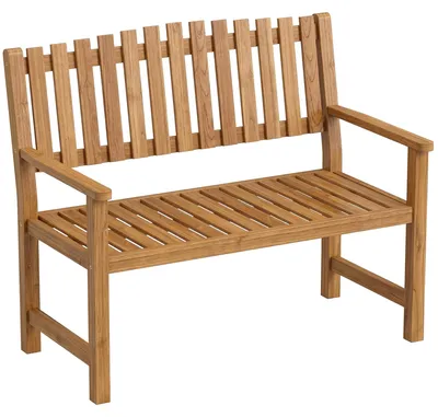 Immagine prodotto di Panca da giardino in acacia, per 2 persone, con braccioli | Colore: legno naturale | Dimensioni: 112x64x92 cm