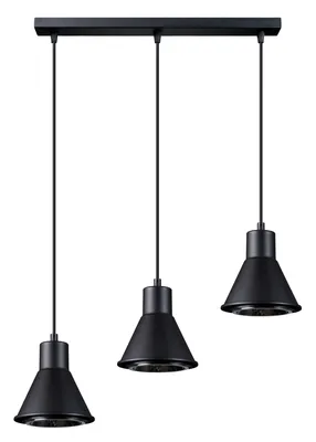 Immagine prodotto di Lampada a sospensione TALEJA 3 nera [ES111] 3xES111 10W acciaio 120x14x45cm Sollux Lighting