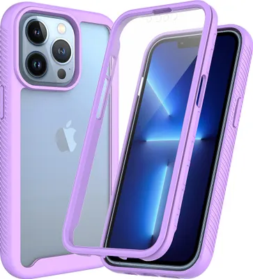 Image de IPhone 13 Pro Bumper Case with Built-in 360° Screen Protector Full Body Protective Case Purple