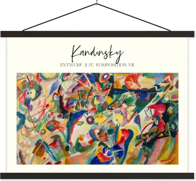 Produktbild von MuchoWow® Textilposter Kunst - Wassily Kandinsky - Alte Meister 150x113 cm mit holzfarbenen Rahmen - Poster