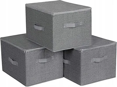 Produktbild von SONGMICS Aufbewahrungsboxen 3er Set Grau faltbar