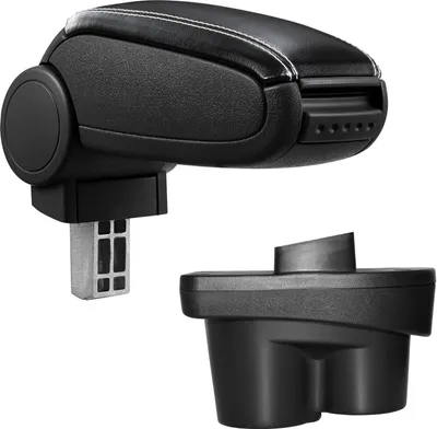 Produktbild von Armlehne Mittelarmlehne Leder Bezug Schwarz / Weiß für Opel Corsa E 2014-
