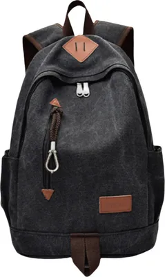 Produktbild von INF Canvas-Rucksack für Reisen, Arbeit oder Schule Schwarz