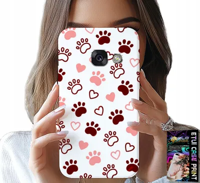 Immagine prodotto di Custodia Per Samsung A5 2017 - Zampe Di Cane Su Sfondo Bianco, Cane, Gatto, Orso