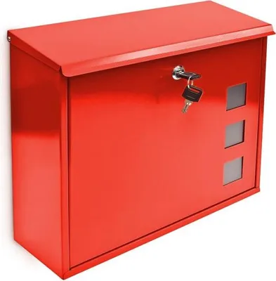 Produktbild von Briefkasten aus Metall mit 3 Sichtfenstern