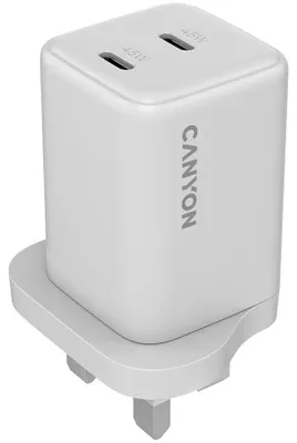 Zdjęcie produktu dla Canyon Ładowarka Sieciowa Cu65Acc Gan 65W 2Xpd 1Xqc Uk Biała