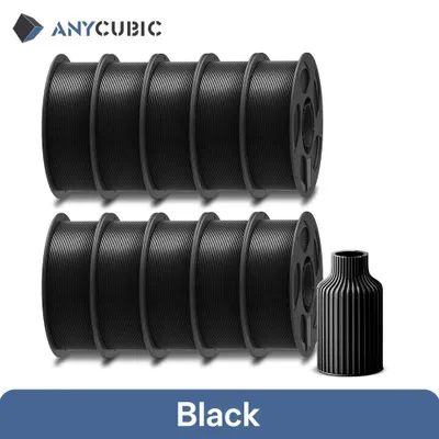 Produktbild von PLA Filament - Für FDM 3D-Drucker - 10 kg Vorratspackung - 3D-Druckmaterial - Schwarz