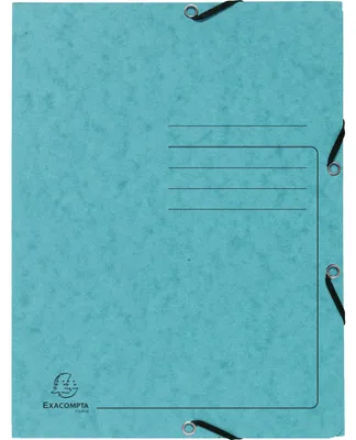 Image de Exacompta 25x Chemise à élastique 3 rabats 355gm2 A4 Turquoise 55422E