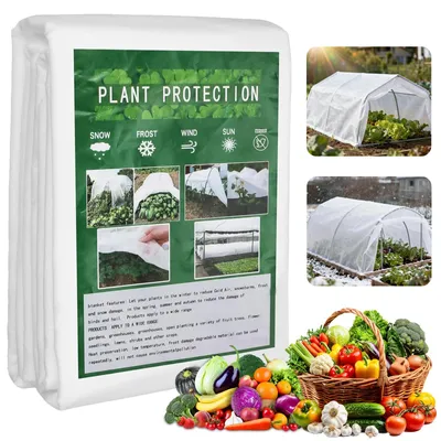 Produktbild von Winterschutz für Freilandpflanzen, 2x10M/35GSM Wintervlies für Pflanzen, Frostschutz, atmungsaktives Gartenvlies, frostschützende Pflanzenabdeckung für den Winter, Schutz vor Frost, Kälte, Sonne, Insekten und Vögeln.