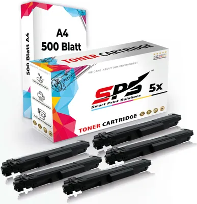 Produktbild von Druckerpapier A4 + 5x Multipack Set Kompatibel für Brother DCP-L 3550 CDW (TN-247C, TN-247M, TN-247Y, TN-247BK) Toner