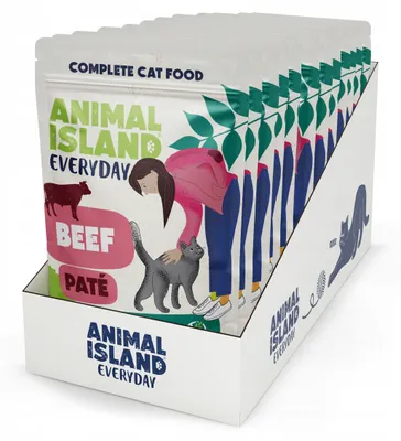 Zdjęcie produktu dla Mokra karma dla kota ANIMAL ISLAND pasztet wołowina 12x100g