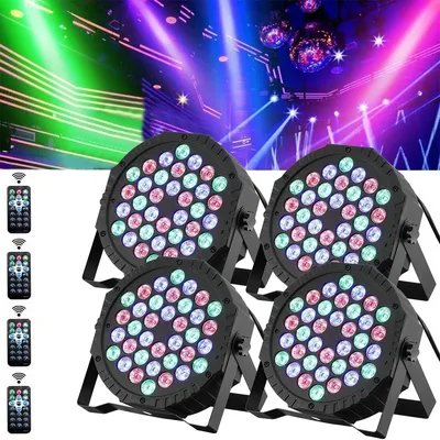 Produktbild von LED Discolicht - Bühnenbeleuchtung - 4er-Set - 36 W/36 LEDs - RGB/DMX - Fernbedienung - DJ & Party - 230 V EU-Stecker
