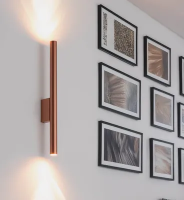 Produktbild von Wandlampe Metall G9 40 cm hoch Up Down in Kupfer matt 2-flammig länglich Modern Wandleuchte