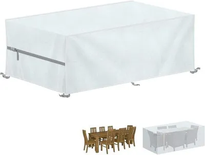 Produktbild von Famanu Tischabdeckung Wasserfeste Abdeckung für Gartenmöbel - 420D Oxford - Winddichte Abdeckung - 200x80x70cm