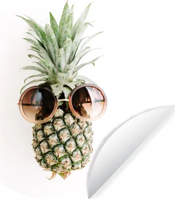 Produktbild von MuchoWow® Runde Wandtattoo - Wandsticker Tapete Aufkleber Sonnenbrille - Ananas - Tropisch Ø 80 cm Selbstklebend und Repositionierbar - Wandaufkleber - Kreis - Mauerkreis - Wand Bilder - Wandsticker - Wohnzimmer Dekoration - Dekoration für die Wände - Aluminium - Babyzimmer