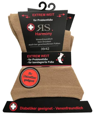Produktbild von RS Harmony 2er-Pack Strumpf extrem weit beige