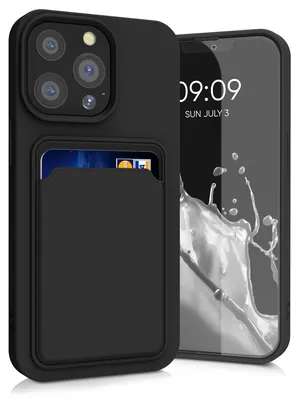 Produktbild von kwmobile Handyhülle für Apple iPhone 13 Pro Hülle mit Kartenfach - TPU Case - Kabelloses Laden - Schutzhülle Cover in Schwarz