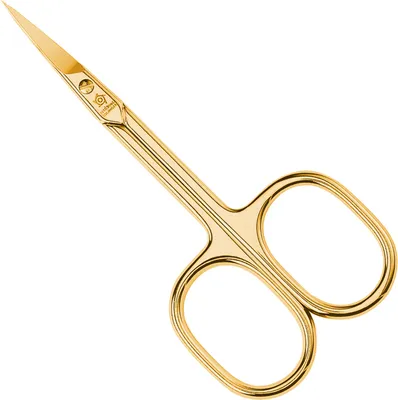 Produktbild von Pfeilring Hautschere 9 cm vergoldet gebogen
