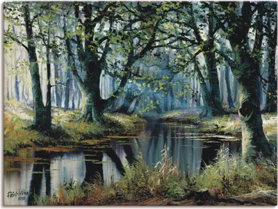 Produktbild von ARTland Leinwandbild Ruhe von den Bäumen Größe: 40x30 cm
