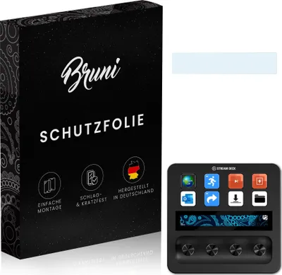Produktbild von Bruni Basics-Clear 2x Schutzfolie kompatibel mit Elgato Stream Deck Plus Folie