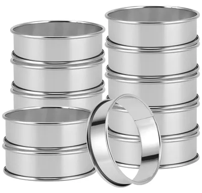 12er-Set Edelstahl-Muffinringe 8 cm antihaftbeschichtet
