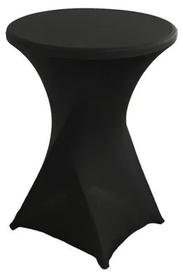 Stretch-Tischdecke Spandex, rund, Ø 80-85 cm, Schwarz
