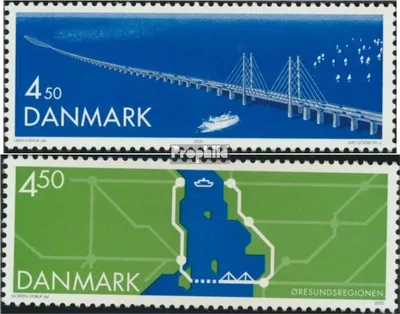 Produktbild von Briefmarken Dänemark 2000 Mi 1253-1254 (kompl.Ausg.) postfrisch Öresundbrücke