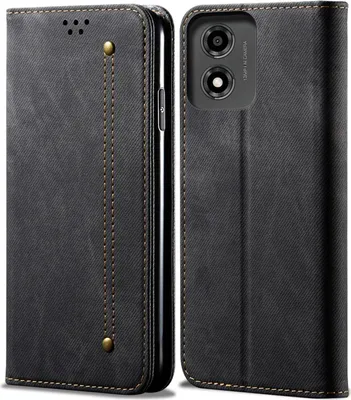 Produktbild von Mobigear Ranch  Motorola Moto E14 Hülle Klapphülle Geldbörse - Schwarz