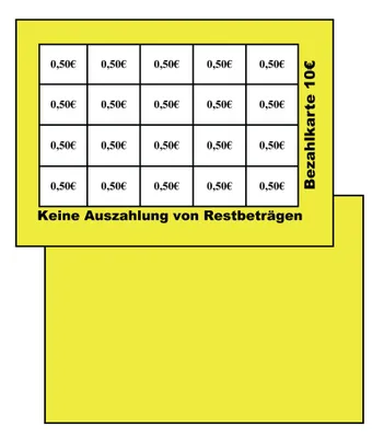 Produktbild von 400 Abstreichkarten Verzehrkarten Wertmarken Guthabenkarten 10 Euro Bezahlkarten, gelb, 400ABgelb