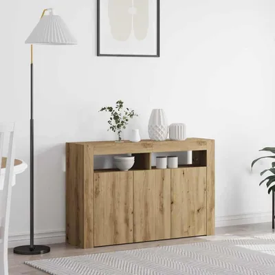 Image de vidaXL Sideboard Chêne Artisan 116 x 30 x 75 cm Bois composite