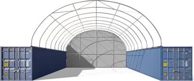 Produktbild von TOOLPORT Rückwand für Container Überdachung 10m Breite  PRIMEtex 2300 PVC Plane, grau