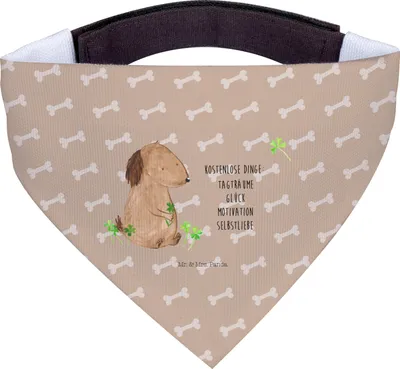 Produktbild von Mr. & Mrs. Panda Tuch Hund Kleeblatt - Hundeglück - Geschenk, Selbstliebe, Gratis, Halstuch, Liebe, Motivation, Für Hunde, Sprüche