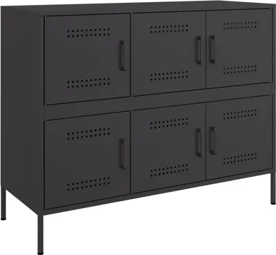 Image de Buffet noir 100,5x39x79 cm acier