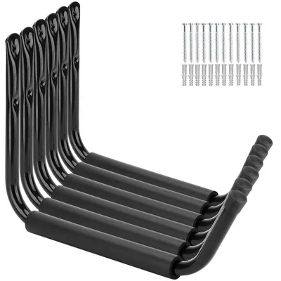 Immagine prodotto di Porta kayak robusto - Supporto da parete - 6 pezzi - Ganci in acciaio - Adatto per tavole da surf/canoe - Capacità di carico fino a 23 kg - Gancio per stoccaggio