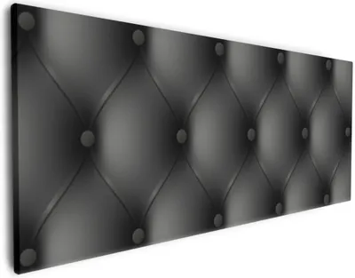 Produktbild von Wallario Premium Leinwandbild Schwarze Ledertür in Größe 50 x 125 cm