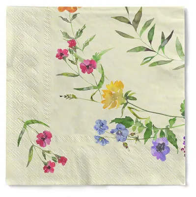 Produktbild von MANK Serviette Molly aus Tissue 3-lagig, 40 x 40 cm, 1/4 Falz, 100 Stück - Floral