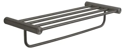 Immagine prodotto di Portasciugamani doppio in acciaio inox gun metal | Aloe
