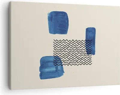 Produktbild von Bild auf Leinwand - Leinwandbild - Einteilig - Abstraktion Flecken Zickzack - 70x50cm - Wand Bild - Wanddeko - Wandbilder - Leinwanddruck - Bilder - Wanddekoration - Leinwand bilder - AA70x50-4515