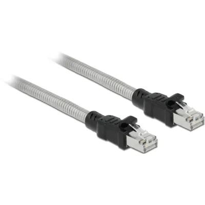 Produktbild von DeLOCK RJ45 Kabel Cat.6A U/FTP mit Metallmantel 3 m, 3 m, Cat6a, U/FTP (STP), RJ-45, RJ-45, Edelstahl